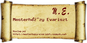 Mesterházy Evariszt névjegykártya